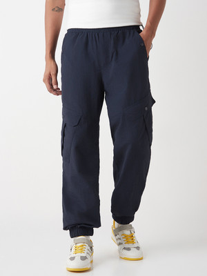 BEWAKOOF Solid Men Blue Track Pants