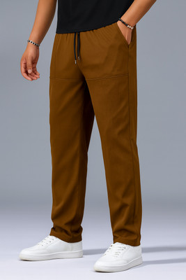 Zimist Solid Men Brown Track Pants