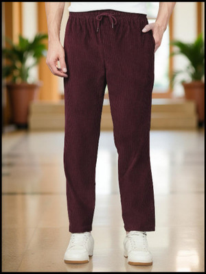 SB Trend Solid Men Maroon Track Pants
