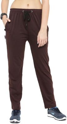 UZARUS Solid Women Brown Track Pants