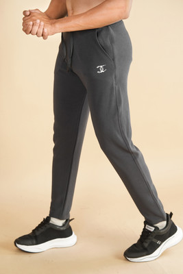 CHEAT X CODE Solid Men Grey Track Pants