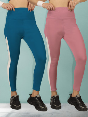 BEYOGINI Solid Women Blue, Pink Track Pants