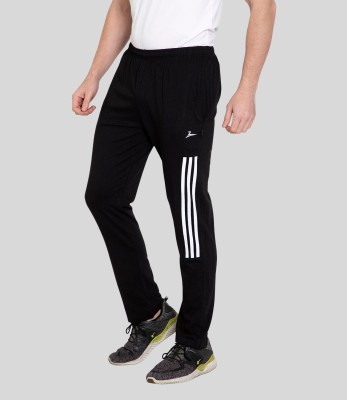 Zeffit Self Design Men Black Track Pants