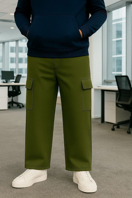 VIshalknitwears Solid Men Olive Track Pants