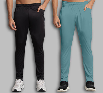 THE HIMALAYAN Solid Men Black, Light Green Track Pants