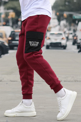 TRIPR Printed Men Maroon Track Pants