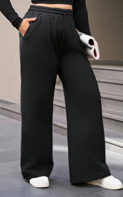 Dockstreet Solid Women Black Track Pants