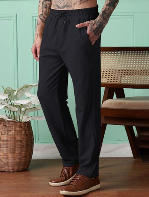 METRONAUT Solid Men Black Track Pants