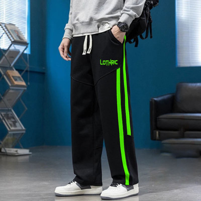 LOTHRIC Striped Men Black, Green Track Pants