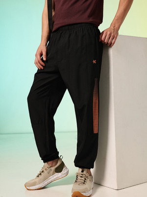 HRX by Hrithik Roshan Geometric Print Men Black Track Pants