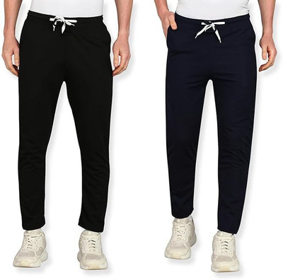 Venvor Solid Men Black, Blue Track Pants