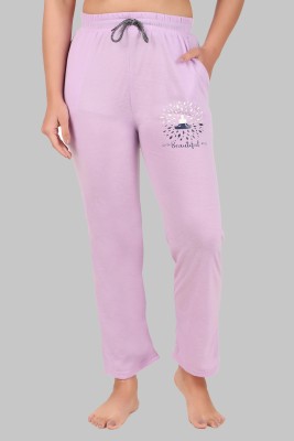 HINAYAA Printed Women Purple Track Pants