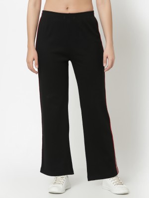 Club York Striped Women Black Track Pants