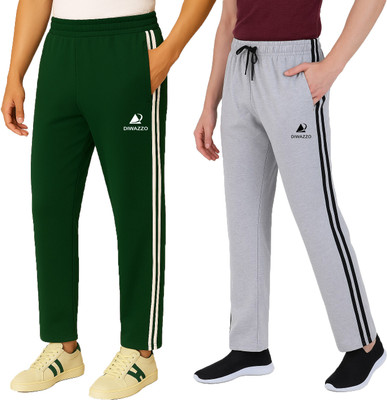 Diwazzo Graphic Print Men Green, Silver Track Pants