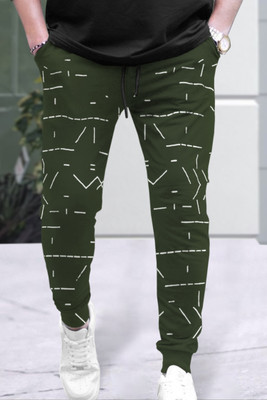 TRIPR Solid Men Dark Green Track Pants
