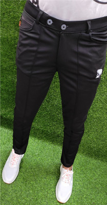 EEetma Solid Men Black Track Pants