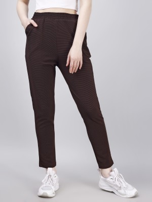 leewan Solid Women Brown Track Pants