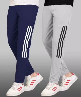 KNACK Striped Men Blue, Grey Track Pants