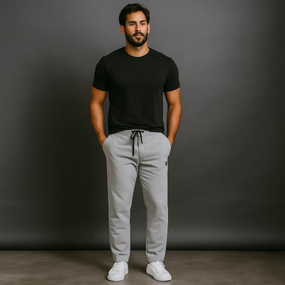 VITON Solid Men Grey Track Pants