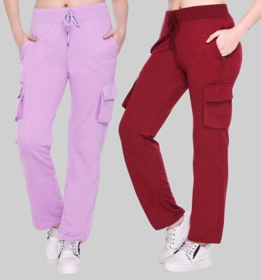 White Moon Solid Women Multicolor Track Pants