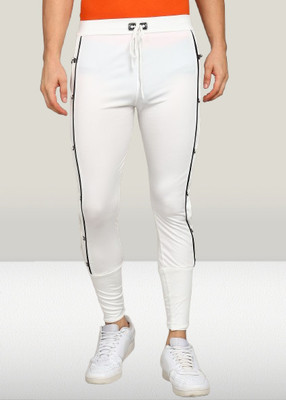 rusticlooms Solid Men White Track Pants