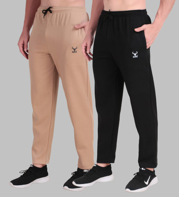GAA Solid Men Beige, Black Track Pants