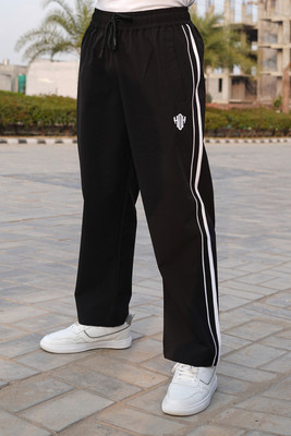 House Of Heroes Solid Men Black Track Pants