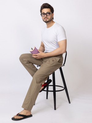 AMOLDO Solid Men Beige Track Pants