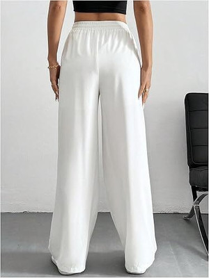 Dockstreet Loose Fit Women White Trousers