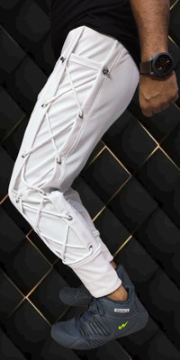 RusticBlooms Solid Men White Track Pants