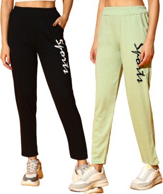 zazbi Printed Women Green, Black Track Pants