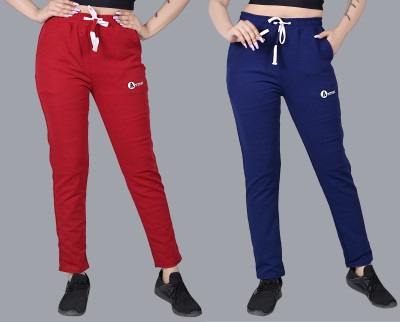 ANTRUE Printed Women Blue, Maroon Track Pants