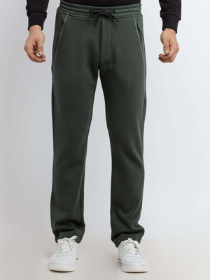 Status Quo Solid Men Green Track Pants