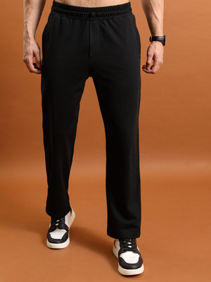 HIGHLANDER Solid Men Black Track Pants