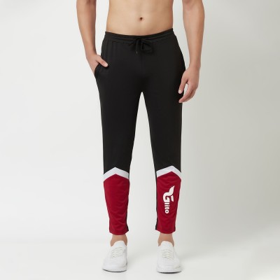 HouseOfComman Solid Men Black, Maroon Track Pants