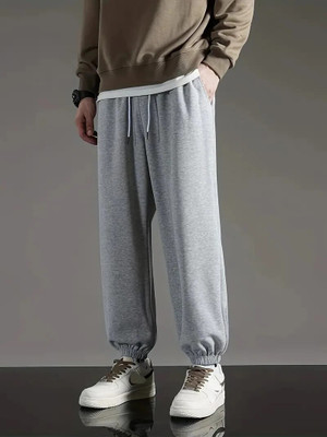 PROGENY Solid Men Grey Track Pants
