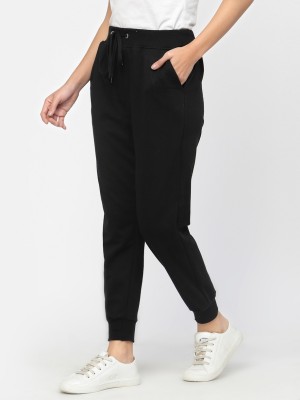 UZARUS Solid Women Black Track Pants