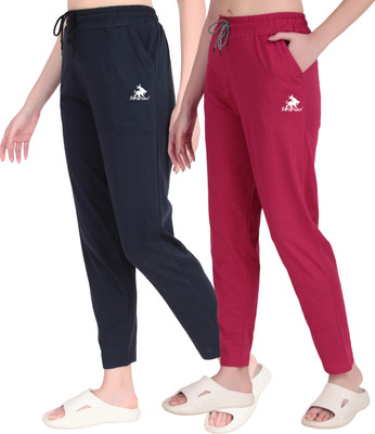 SEAPRINT Solid Women Dark Blue Track Pants