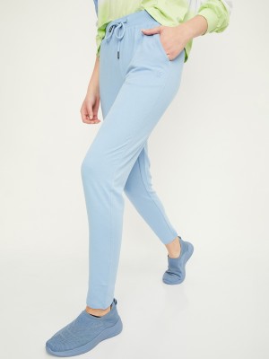 MAX Solid Women Light Blue Track Pants