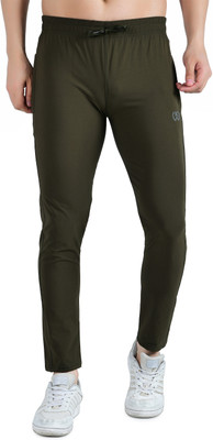 KWINGS Solid Men Olive Track Pants