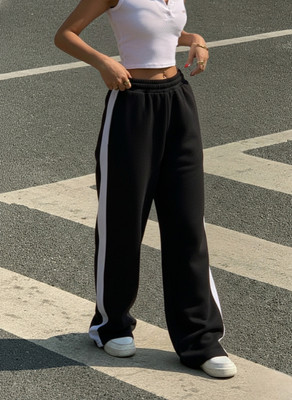 Dockstreet Solid Women Black Track Pants