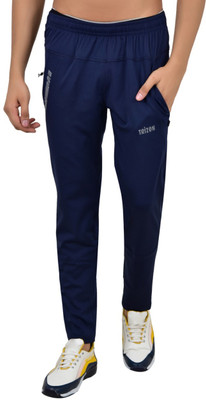 TRIZON Solid Men Dark Blue Track Pants