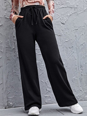 CLOTHINK India Regular Fit Women Black Trousers