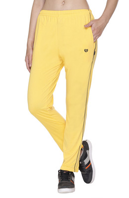 Colors & Blends Solid, Striped Men Yellow Track Pants