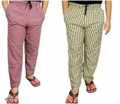 MASSIVE ENTERPRISES Checkered Men Red, Yellow Track Pants