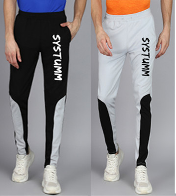 mfb Printed Men Black, Grey Track Pants