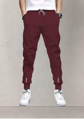 Reya Solid Men Maroon Track Pants