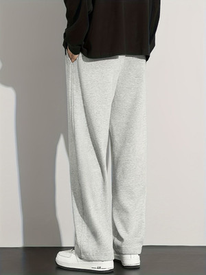 TRUFFLEGUM Loose Fit Men Grey Trousers
