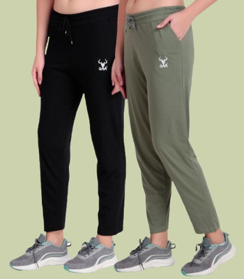 GAA Solid Women Black, Green Track Pants