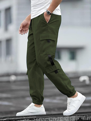 darpan textile Solid Men Dark Green Track Pants